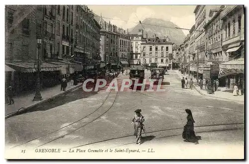 Ansichtskarte AK Grenoble La Place Grenette et le Saint Eynard Tramway