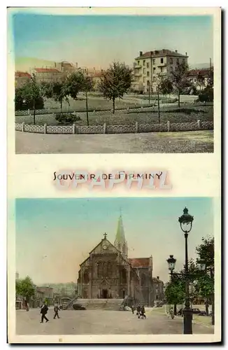 Cartes postales Firminy Place du Breuil l'eglise St Firmin et le square