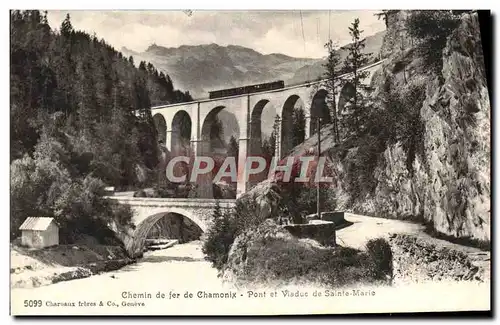 Cartes postales Chamoix Chemin de fer Pont et viaduc de Sainte Marie