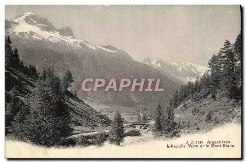 Cartes postales Argentieres L&#39Aiguille Verte et le Mont Blanc