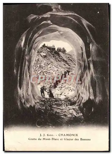 Cartes postales Chamonix Grotte du Mont Blanc et Glacier des Bossons Alpinisme