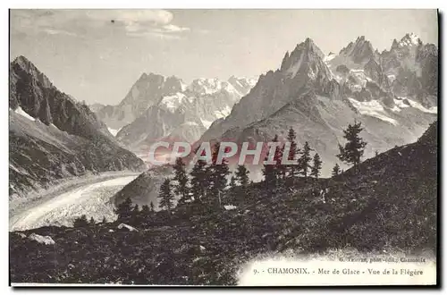 Cartes postales Chamonix Mer de Glace Vue de la Flegere