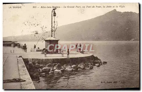 Cartes postales Aix Les Bains Le grand Port ou Port de Puer la jetee et la Vigie