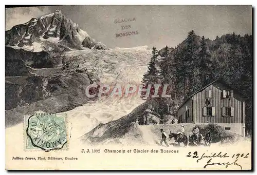 Cartes postales Chamonix et le glacier des Bossons