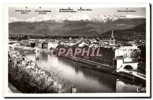 Cartes postales Grenoble Vue generale et les Alpes