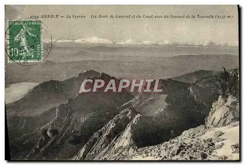 Cartes postales Annecy Le Veyrier Les dents de Lanfont et du Cruet vues du sommet de la Tournette