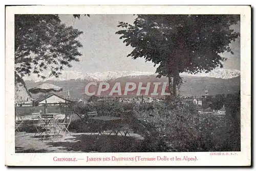 Cartes postales Gernoble Jardin Des Dauphins Terrasse Dolle et les Alpes