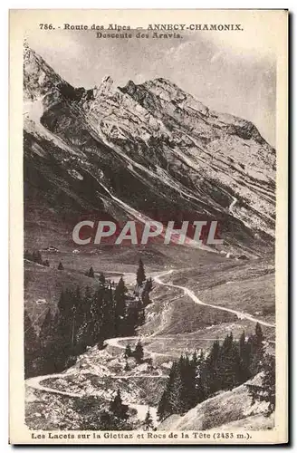 Ansichtskarte AK Annecy Chamonix Descente des Aravis Les lacets sur la Giettaz et rocs de la tete