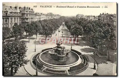 Cartes postales Valence Boulevard Bancel et Fontaine Monumentale
