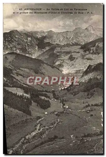 Cartes postales Abondance La Vallee du Lac De Tavaneuse et le Groupe des Montagnes d&#39Oche et cornettes de Bis