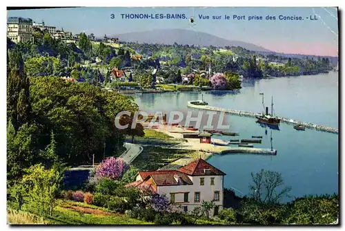 Ansichtskarte AK Thonon Les Bains Vue Sur le Port Prise Des Concise