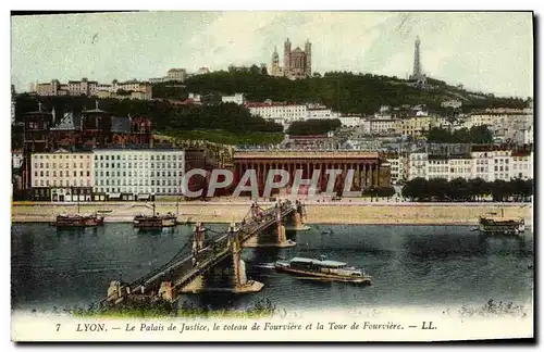 Ansichtskarte AK Lyon Le Palais de Justice le coteau de Fourviere et la Tour de Fourviere