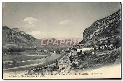 Cartes postales Grenoble St Martin le Vinoux a gauche le profil de Napoleon