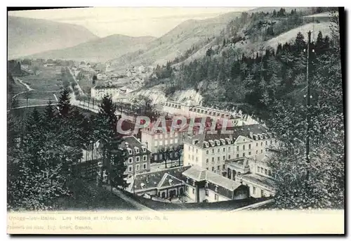 Cartes postales Uriage les Bains Les hotels et l&#39avenue de Vizille