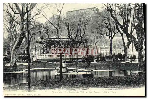 Cartes postales Grenoble Le Jardin de Ville et les Forts