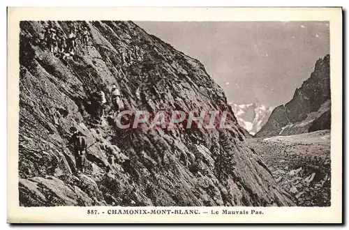 Cartes postales Chamonix Mont Blanc Le Mauvais Pas Alpinisme