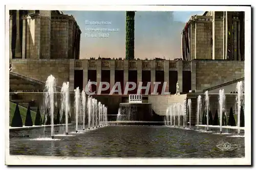 Ansichtskarte AK Exposition Internationale Paris 1937 Bassins et fontaines du Trocadero