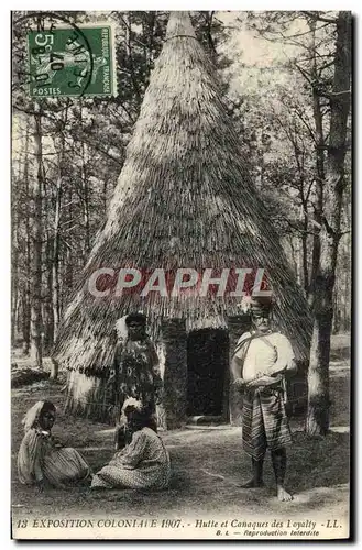 Cartes postales Paris Exposition Coloniale 1907 Hutte et canaques des Loyalty Nouvelle Caledonie