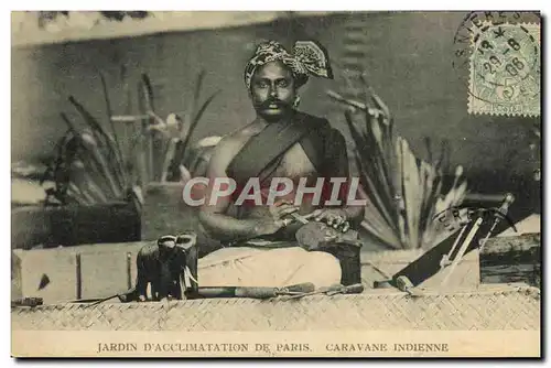 Ansichtskarte AK Paris Jardin D&#39Acclimatation Caravane indienne Elephant