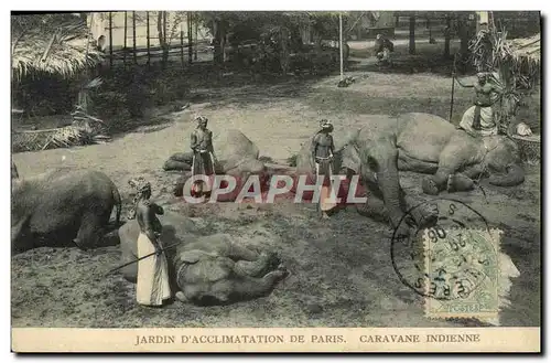 Ansichtskarte AK Paris Jardin D&#39Acclimatation Caravane indienne Elephant Elephants