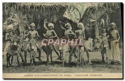 Cartes postales Paris Jardin D'Acclimatation Caravane Indienne Anes Mules
