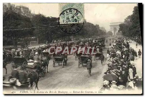 Cartes postales Paris L&#39Avenue Bois de Boulogne Retour des Courses