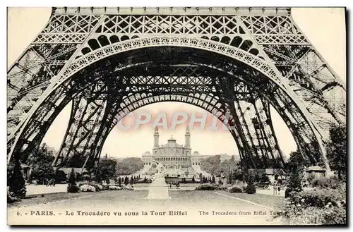 Ansichtskarte AK Paris Le Trocadero Vu Sous la tour Eiffel