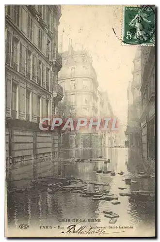 Cartes postales Paris Crue De La Seine Boulevard St Germain