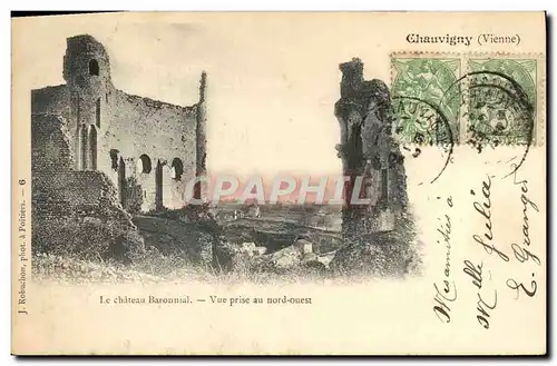 Cartes postales Chauvigny Le Chateau Barounial Vue Prise au Nord Ouest