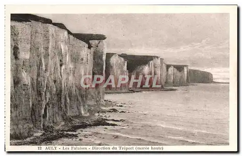 Cartes postales Ault Les Falaises Dircetion du Treport maree haute