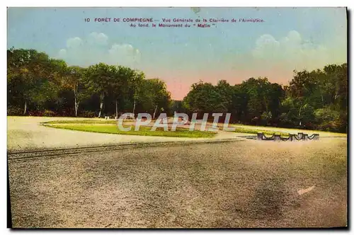 Cartes postales Foret de Compiegne Vue generale de la clairiere de l'armistice Au fond le monument du Matin M