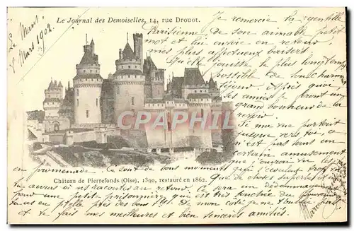 Cartes postales Chateau de Pierrefonds Chateau Publicite Le Journal des Demoiselles rue Drouot