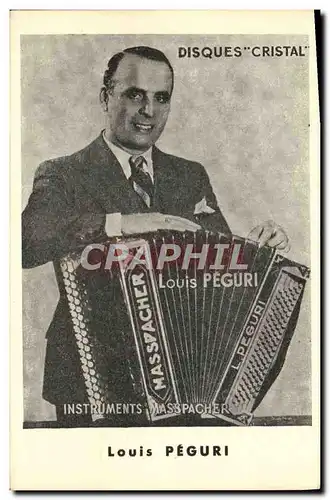 Cartes postales Masspacher Musique Disques Cristal Louis Peguri Accordeon