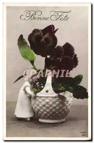 Cartes postales Fantaisie Fleurs Santon