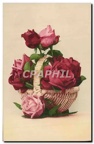 Cartes postales Fantaisie Fleurs Roses