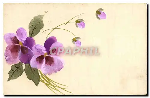 Cartes postales Fantaisie Fleurs (dessin a la main)