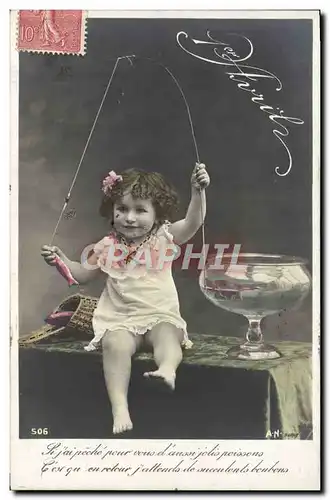 Cartes postales Fantaisie Enfant Peche Poisson