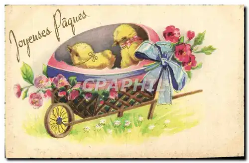 Cartes postales Fantaisie Paques Poussins