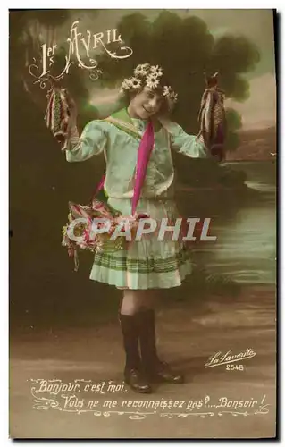 Cartes postales Fantaisie Enfant 1er avril