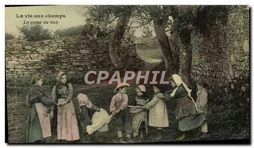 Cartes postales La vie axu champs La queue du Loup Enfants Folklore