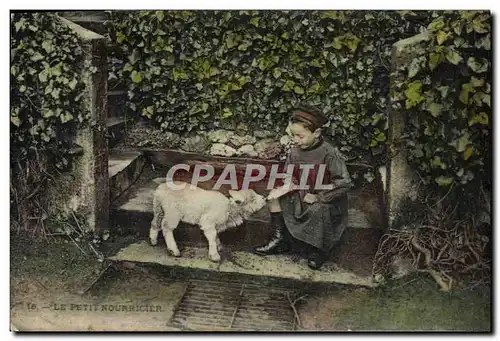 Cartes postales Le petit nourricier Enfant Mouton Agneau