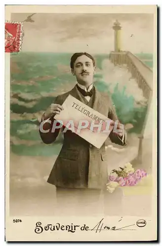 Cartes postales Fantaisie Homme Telegramme