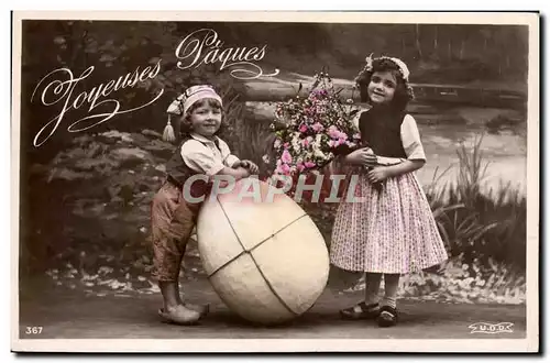 Cartes postales Fantaisie Enfants Oeuf Paques