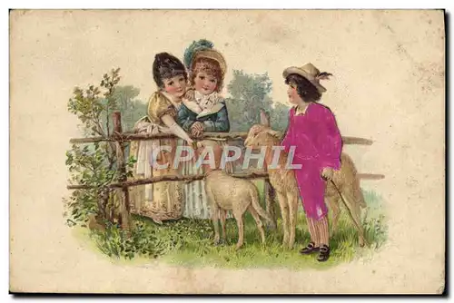 Cartes postales Fantaisie Enfants Moutons