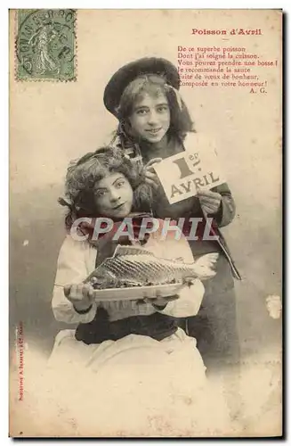 Cartes postales Fantaisie Enfants Poisson d&#39avril