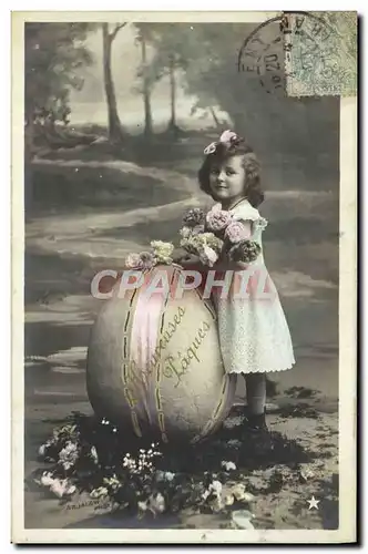 Cartes postales Fantaisie Enfant Paques Oeuf