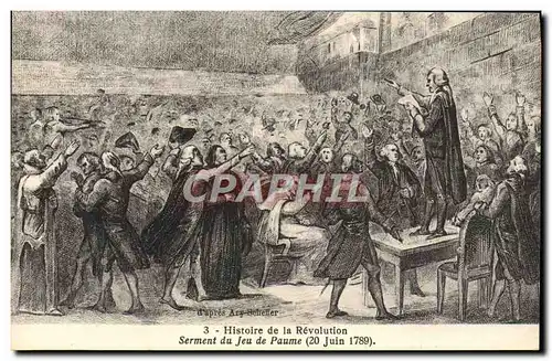 Cartes postales Histoire de la revolution Serment du jeu de paume 20 juin 1789