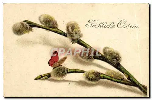 Cartes postales Fantaisie Papillon Paques