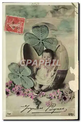 Cartes postales Fantaisie Enfant Bebe Trefle