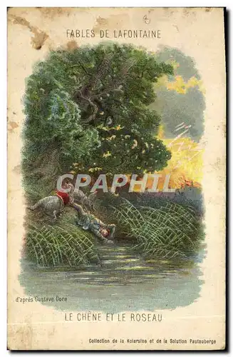 Cartes postales Fantaisie Fables de Lafontaine Le chene et le roseau